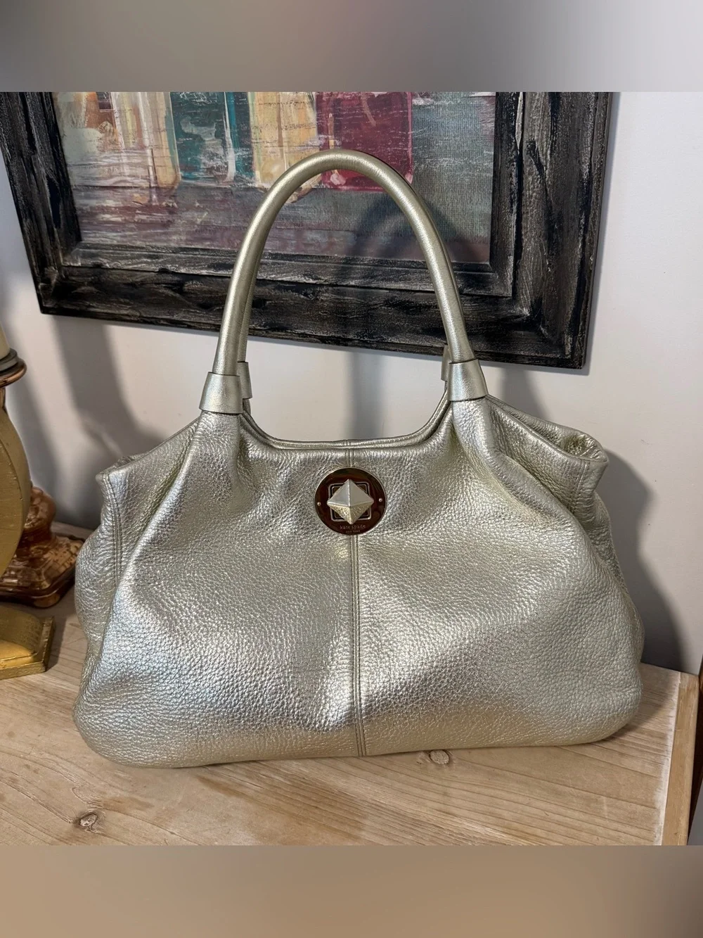 Kate Spade gold metallic bag